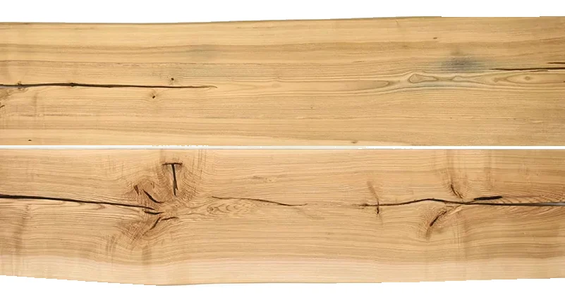 Ash tabletop with light tone and graphic grain
