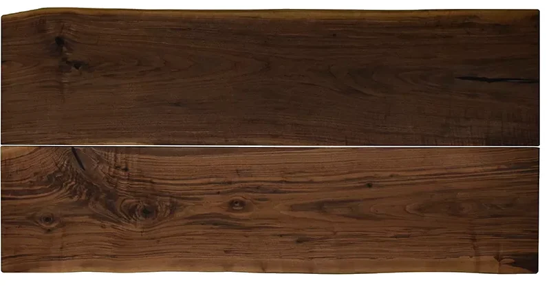 Dark walnut timber showing dramatic natural grain movement
